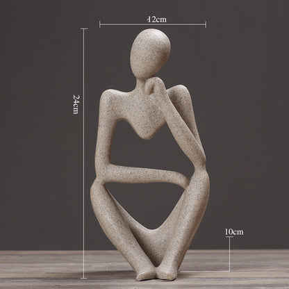 Creative Abstract Character Jane Ou Thinker Ornaments Living Room Home Accessories Wedding Gifts