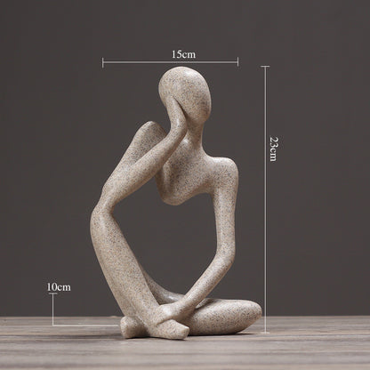 Creative Abstract Character Jane Ou Thinker Ornaments Living Room Home Accessories Wedding Gifts