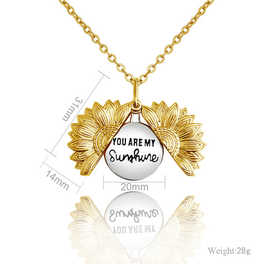 Flower Shaped Necklace Female Sunflower Collarbone Chain