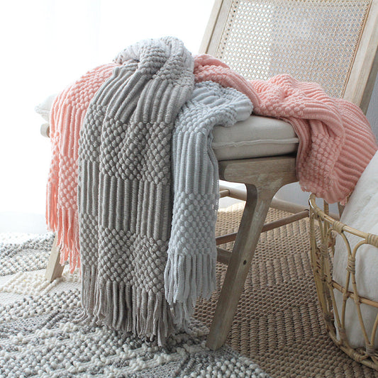 Nordic Knitted Blanket Woolen Blanket Blanket Bubble Blanket Sofa Blanket