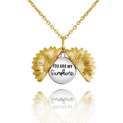 Flower Shaped Necklace Female Sunflower Collarbone Chain