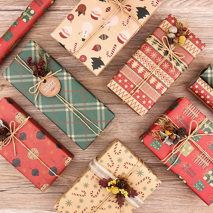 Vintage Christmas Kraft Wrapping Paper Christmas Gift Wrapping Paper