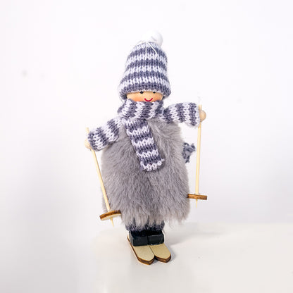 Ins Style Wool Plush Ski Girls' Doll Doll Christmas Hanging Decoration