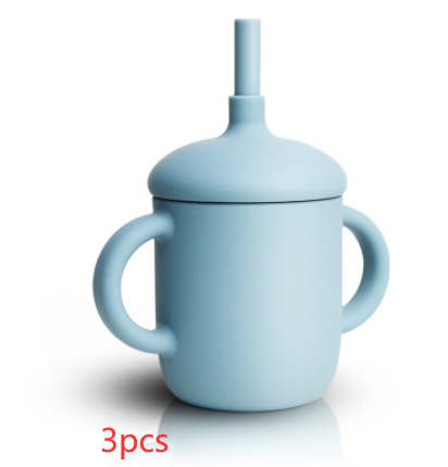 New Design Baby Feeding Cup Straw Water Bottle Sippy Cup Silicone Baby Learning Drinkware Child Leak Proof Cup Kids Supplies